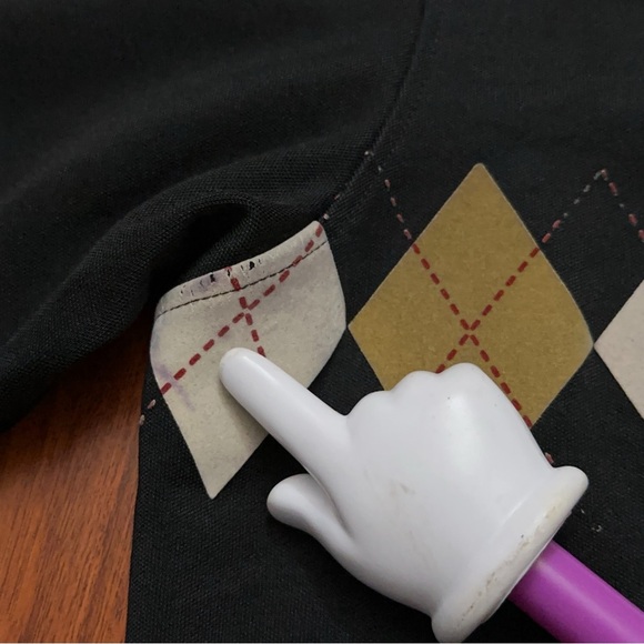 Fred Perry Sportswear Track Jacket Mens S Full-Zip Argyle Print Pockets Black - Picture 6 of 8